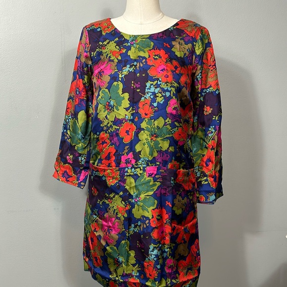 J. Crew Jules Silk Dress in Ashbury Floral Size 0- gently used - Picture 3 of 15